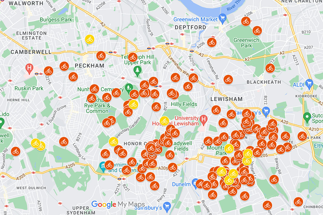 Ben's Bicycles Customer Map 2022/23